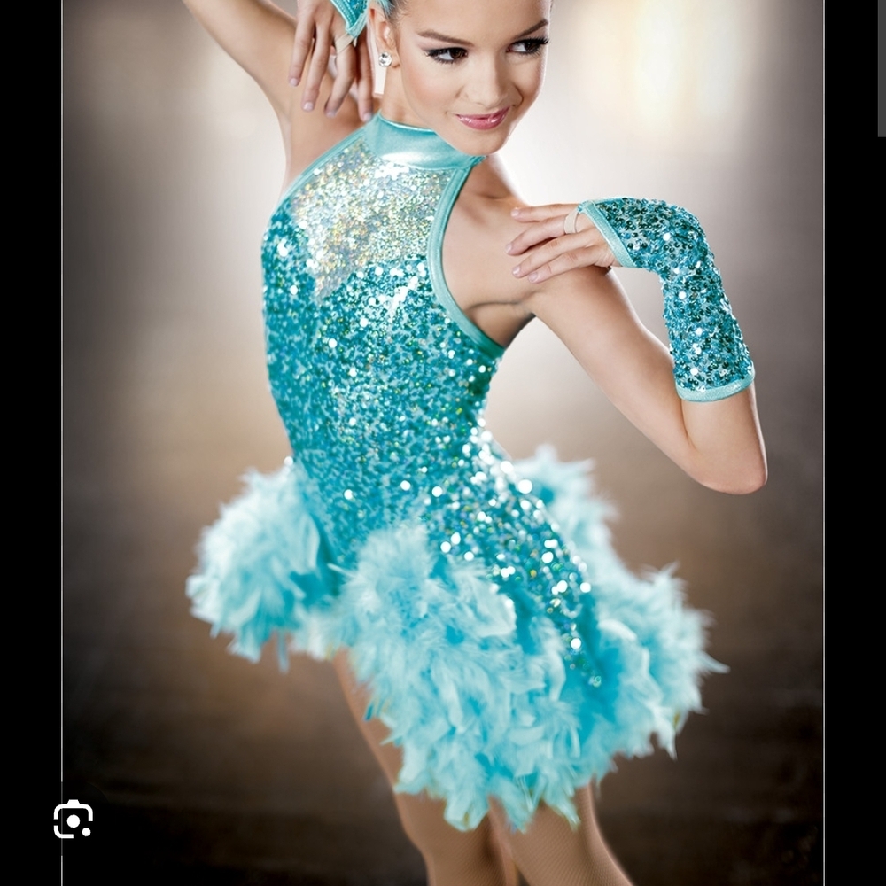Weissman Turquoise Sequin Dance Outfit